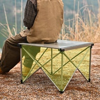 HISPEED Table de camping rétractable pliable et réglable en aluminium pliable 80*60 Table pliante de pique-nique en plein air
