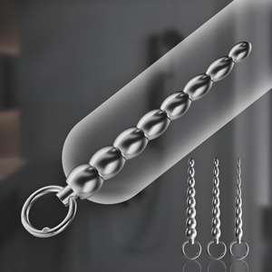 Edelstahl Wasserdichter Ziehperlen-Harnröhrendilatator <span class=keywords><strong>Penis</strong></span>-Einführstab Männliches Erwachsenen-Same-Sex-Sexspielzeug - Product Image 4