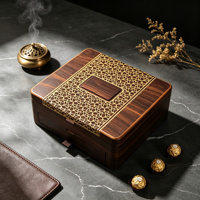 Boîte Cadeau Rectangulaire en Bois Doré de Luxe Faite à la Main, Design Tiroir Creux, Gravure Laser, Logo Personnalisé, OEM Guangdong pour Chocolats