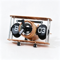 Horloge à bascule créative en forme d'avion, à poser sur le bureau ou à fixer au mur, pour la décoration de bureau, de maison, de cuisine, pour les étudiants et les enfants