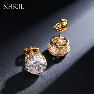 RAKOL EP056 Boucles d'oreilles simples en diamant zircon petites boucles d'oreilles en diamant or <span class=keywords><strong>argent</strong></span> pour <span class=keywords><strong>homme</strong></span> - Product Image 3