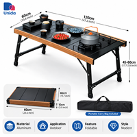 Table de camping pliable en aluminium portable, plateau résistant à la chaleur pour la cuisine en plein air, pique-nique, jardin
