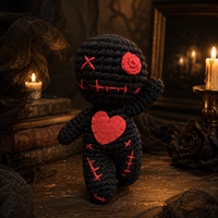 Ensemble de poupées Vaudou au crochet, décorations en peluche pour Halloween et remise de diplôme, style fait main, décorations de fête effrayantes, ornement de chambre gothique, festival