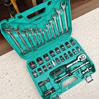 Juego de Herramientas Manuales OEM de 37 Piezas CR-V, Juego de Llaves Combinadas con Vasos Métricos para Reparaciones Mecánicas en Vehículos y Hogar
