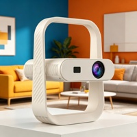 Projecteur LCD Portable Mini Gimbal à Focale Électrique, Correction Automatique de la Distorsion Trapézoïdale, Courte Portée, WiFi, Bluetooth, Android 14 Proyector