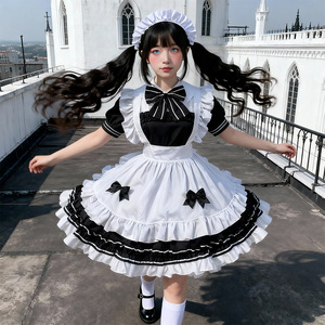Traje de Cosplay de Estilo Japonés, Lolita Negra y Blanca, Disfraz de Diablilla, Falda, Invierno 2025, Disfraz para Escenario - Product Image 2
