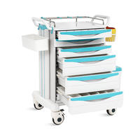 SKR-MT606 SAIKANG Vente directe d'usine Chariot d'urgence médicale à 6 tiroirs en ABS certifié EN60601 Classe I Garantie de 2 ans