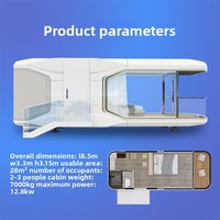 Capsule Spatiale Modulaire Préfabriquée Intégrée Mobile Modèle E5 pour Hôtel, Camping, Gîte, Chambre de Vacances en Zone Scénique, avec vue sur les étoiles