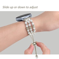 Bracelet de montre intelligente avec perles pour Samsung Galaxy Active 2, bijoux en perles de 20mm, 44mm, 40mm, 42mm, vente en gros pour femmes
