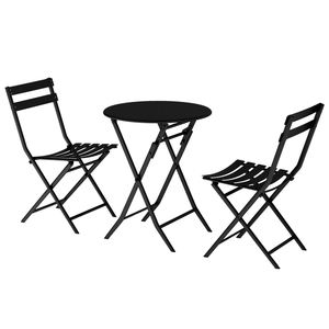 Ensemble <span class=keywords><strong>bistrot</strong></span> moderne en acier, 3 pièces, mobilier de jardin extérieur, <span class=keywords><strong>table</strong></span> et chaises de patio avec revêtement en poudre pour balcon - Product Image 6