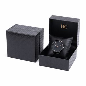 กล่องนาฬิกาดีไซน์ใหม่สุดหรู กล่องของขวัญเครื่องประดับหนัง PU แบบฝาพับแข็งแรง พร้อมหมอนหนังสำหรับนาฬิกา  ลายนูนโลโก้ตามสั่ง ราคาโรงงาน - Product Image 1