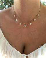 Bijoux d'hiver Collier de perles naturelles Collier de perles réelles minimales Collier en Y Cadeaux pour mariées et demoiselles d'honneur Ensemble de bijoux de mariage