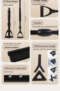 แปรงกวาดหิมะสามหัวแปรงปัดหิมะอุปกรณ์ถอดออกได้ออกแบบให้ยืดหดได้ - Product Image 4