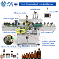 Machine d'étiquetage automatique double face SKILT pour bouteilles plates carrées, haute précision, acier inoxydable, PLC, métal/verre