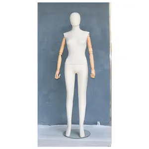 Vendita calda a buon mercato plastica Torso bianco con le braccia di legno vestito forma completo corpo maschio manichino