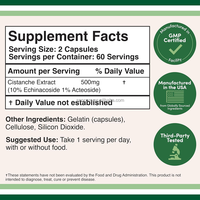 120 Capsules d'Extrait de Cistanche, Extrait Végétal Naturel à 10% d'Echinacoside, Complément Alimentaire