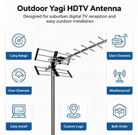DA-270A Outdoor Yagi HDTV-Antenne 11dBi 470-862MHz Digitale Terrestrische TV-Antenne mit Großer Reichweite DVB-T2 Mastmontage Wetterfest
