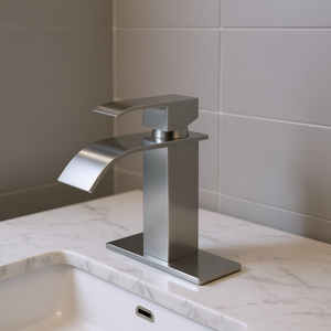 Grifo de Baño Contemporáneo Db de un Solo Orificio con Caño en Cascada de Acero Inoxidable Pulido - Product Image 2