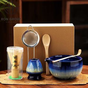 Ensemble <span class=keywords><strong>de</strong></span> cérémonie du thé en céramique <span class=keywords><strong>de</strong></span> style japonais avec fouet, passoire et cuillère en bois pour la préparation du matcha, vente en gros - Product Image 6