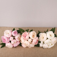 Rangkaian Bunga Peony Buatan Multi-Head Bundles untuk Dekorasi Rumah, Perlengkapan Fotografi, dan Dekorasi Pernikahan