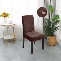Housse de chaise de salle à manger extensible jacquard imperméable à motif feuille, épaisse, amovible et lavable, pour hôtels, banquets et événements (vente en gros)