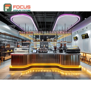 Vitrina Moderna para Café, Panel de Vidrio Alto, Gabinete de Exhibición para Cafetería en Roble Blanco - Product Image 5