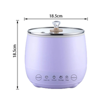 Nouvelle Conception – Mini Cuiseur Électrique Multifonctionnel 1,8 L pour Voyage, Maison et Extérieur, avec Couvercle en Verre Trempé, 840W, Micro-ordinateur