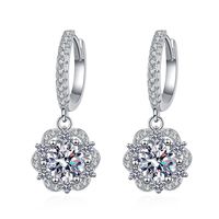Bijoux hypoallergéniques 925 argent Sterling plaqué Pt950 boucles d'oreilles sac rond 2 carats D couleur Moissanite boucles d'oreilles pour les femmes