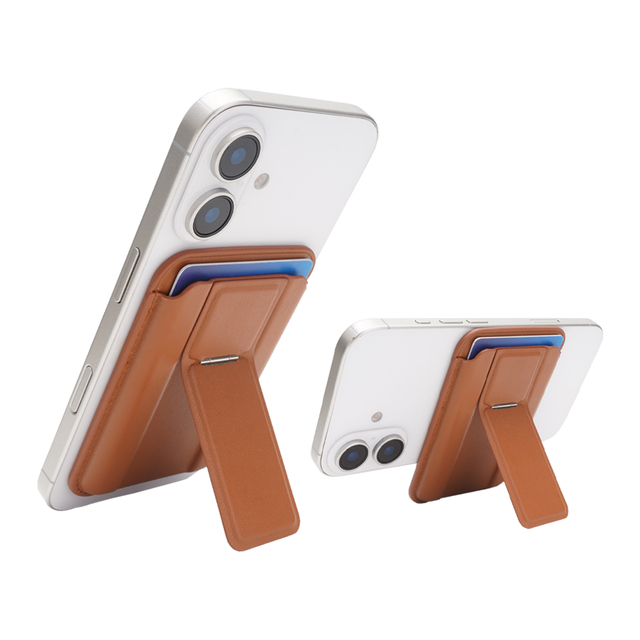 Ready to Ship Magnetic Phone Stand Leather Phone Wallet Credit Cards Holder Fits for iPhone and MagSafe Phone Cases