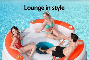 Île flottante gonflable personnalisée pour <span class=keywords><strong>piscine</strong></span>, bar flottant gonflable, <span class=keywords><strong>piscine</strong></span> hors sol, île flottante en forme <span class=keywords><strong>de</strong></span> paon, salon flottant - Product Image 5