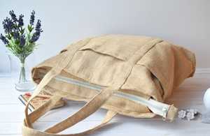 Custom Jute <b>Tote</b> Bag <b>With</b> <b>Zipper</b> Burlap <b>Tote</b> Bags Reusable Jute Shopping Bag - Product Image 6