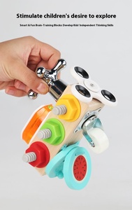 Cassetta degli <span class=keywords><strong>attrezzi</strong></span> per la riparazione del <span class=keywords><strong>legno</strong></span> portatile per bambini e bambini maschi di attività educativa cubi con vite che smontano il dado auto - Product Image 4