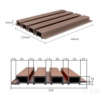 Panneaux décoratifs WPC modernes de qualité supérieure, imperméables et ignifuges, en bois à lattes pour les murs extérieurs des villas et des cours