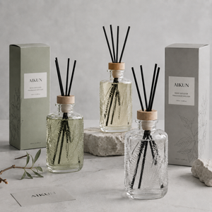 AIKUN Premium Glass Fragrance <b>Diffuser</b> Set Long Lasting Aroma Custom Private Label Supplier <b>Reed</b> <b>Diffuser</b> <b>for</b> Taste Lifestyle - Product Image 1