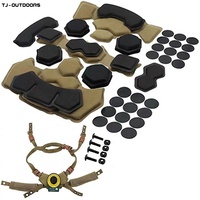 Système de suspension de casque tactique en nylon camouflage TJ-OUTDOORS avec doublure en mousse à mémoire de forme et sangle de menton en cuir