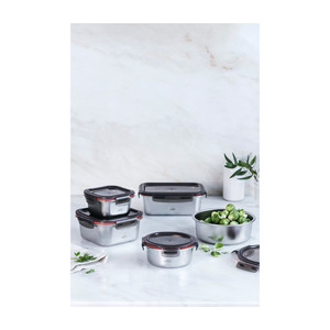 Contenitore per alimenti Lacor in acciaio inossidabile quadrato da 1,5 litri con coperchio per preparazione pasti e conservazione in frigorifero - Product Image 2