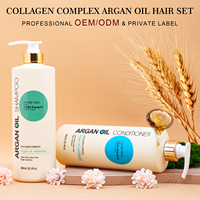 Shampoo à l'huile d'argan sans sulfate pour cheveux abîmés, shampooing réparateur et nourrissant à l'huile marocaine, ensemble de traitement à la kératine