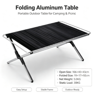 Table pliante portable en alliage d'aluminium pour le camping en plein air, les pique-niques, les barbecues et la pêche