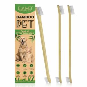Escova de dentes para cachorro, escova de dentes dupla face com cerda macia, para cães e gatpersonalizados, de bambu natural, eco amigável - Product Image 1