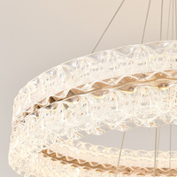 Lustre de plafond moderne de luxe à télécommande vocale et intensité variable pour salon, hall d'entrée, salle à manger, escalier, nouveau design circulaire