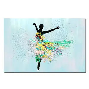 댄서 소녀 팔레트 나이프 100% 유화 춤 소녀 벽 아트 팝 아트 그림