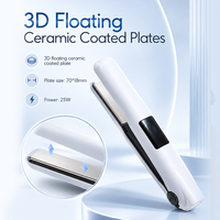 Lisseur de cheveux PRITECH professionnel sans fil, mini lisseur portable, plaques en céramique flottantes 3D