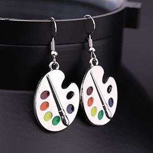 Orecchini Pendenti con Palette di Colori per Donne, Accessori di Moda Creativi per Uso Quotidiano - Product Image 2