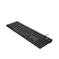 Clavier USB 2.0 filaire à membrane ergonomique, fin, étanche, Plug & Play, noir, nouveau design exclusif pour PC, personnalisé en usine OEM