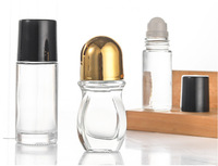 Botol Kemasan Kosmetik Roll-On Kaca Kosong Berkualitas Tinggi 30ml/50ml dengan Roller untuk Serum Perawatan Kulit & Minyak Esensial