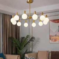 Lustre Moderne Nordique en Verre à 12 Lumières, Style Rétro Sputnik du Milieu du Siècle, Luminaire Suspendu pour Salon, Salle à Manger, Chambre à Coucher
