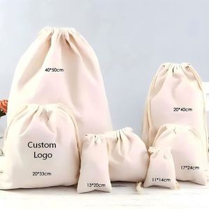 Custom Cotton <b>Canvas</b> Velvet <b>Drawstring</b> <b>Bag</b> Eco-friendly Reusable Garment Storage and Shoe Dust Packaging with Custom Logo Print - Product Image 4