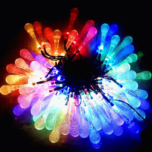 Led 문자열 조명 야외 50leds 물 드롭 태양 요정 문자열 조명 크리스마스 휴일 실내 결혼식 장식 조명 8 모드 - Product Image 3