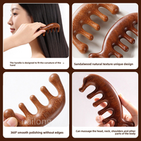 Peigne de massage en bois de santal Dragon-Feng naturel, relaxation du corps entier, mignon, compact, unisexe, usage domestique, 10-15 cm