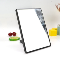BL OEM 2 en 1 Table pliante de luxe en PE à finition brillante Miroir de maquillage à main à une seule face Miroir de maquillage pour le visage